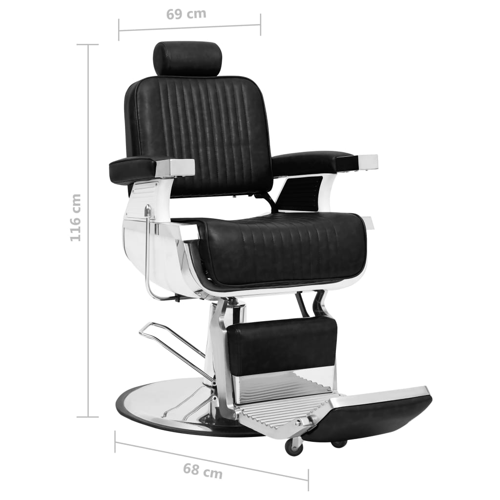 vidaXL Fotel barberski, czarny, 68x69x116 cm, sztuczna skóra