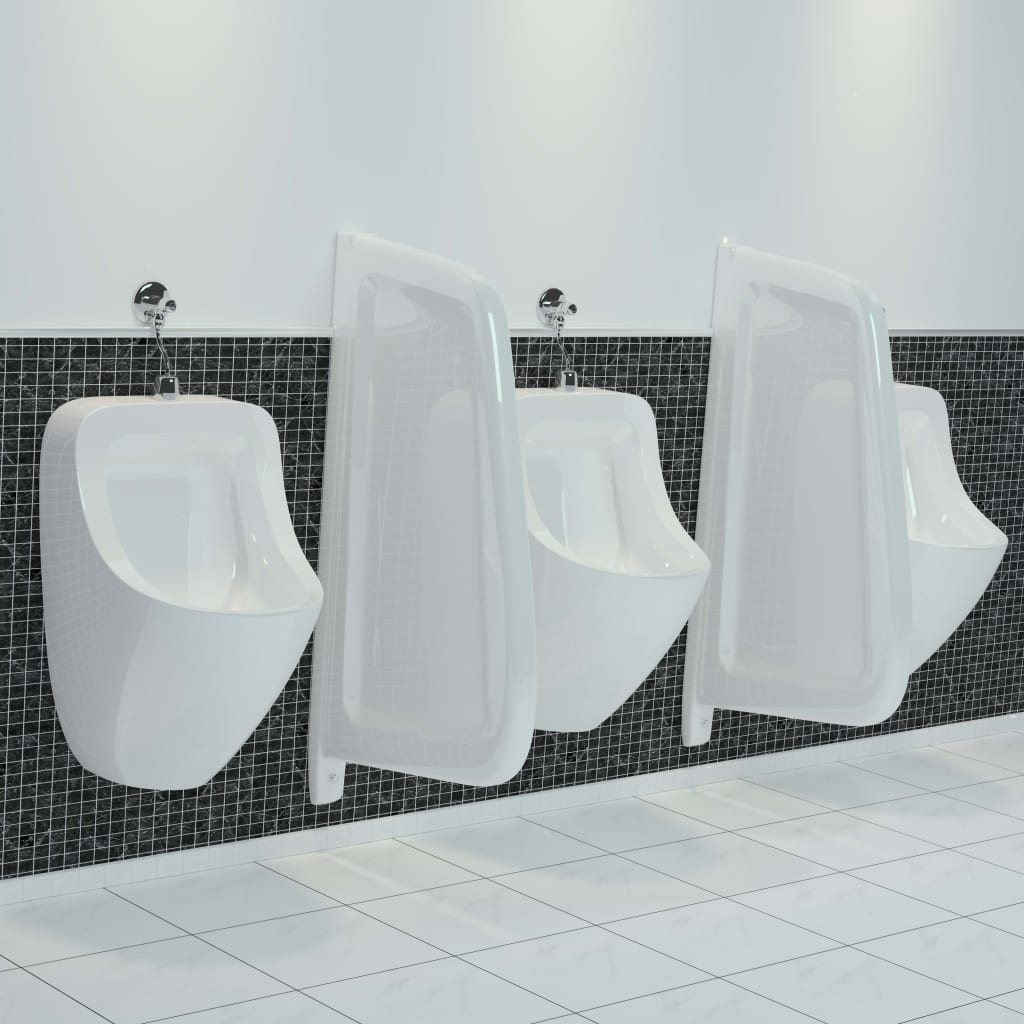 vidaXL Przegroda pisuarowa, ceramiczna, biała