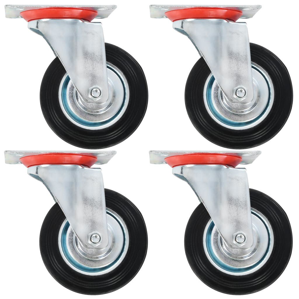 vidaXL Kółka skrętne, 4 szt., 100 mm
