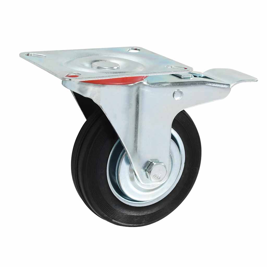 vidaXL Kółka skrętne z podwójnymi hamulcami, 4 szt., 100 mm