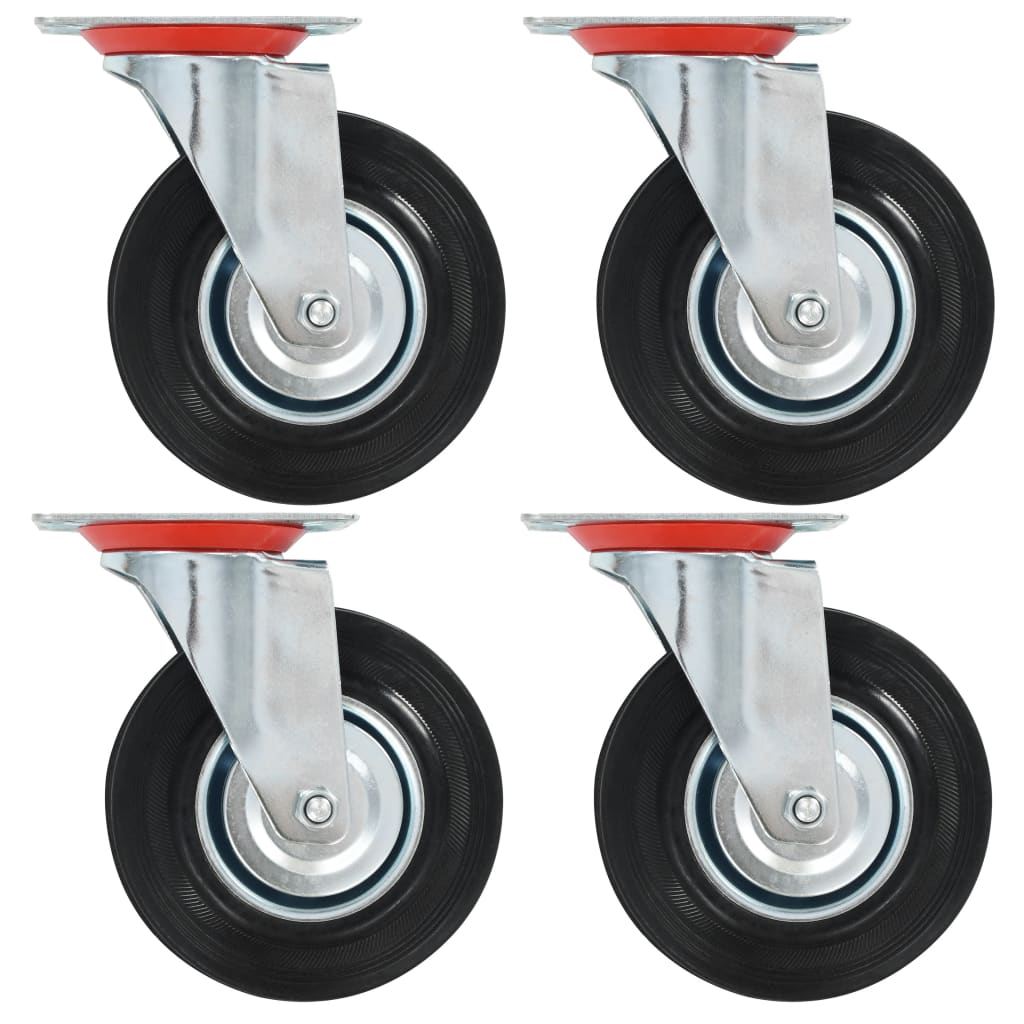 vidaXL Kółka skrętne, 4 szt., 125 mm
