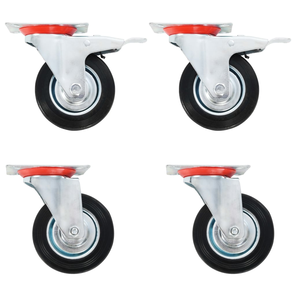 vidaXL Kółka skrętne, 4 szt., 100 mm