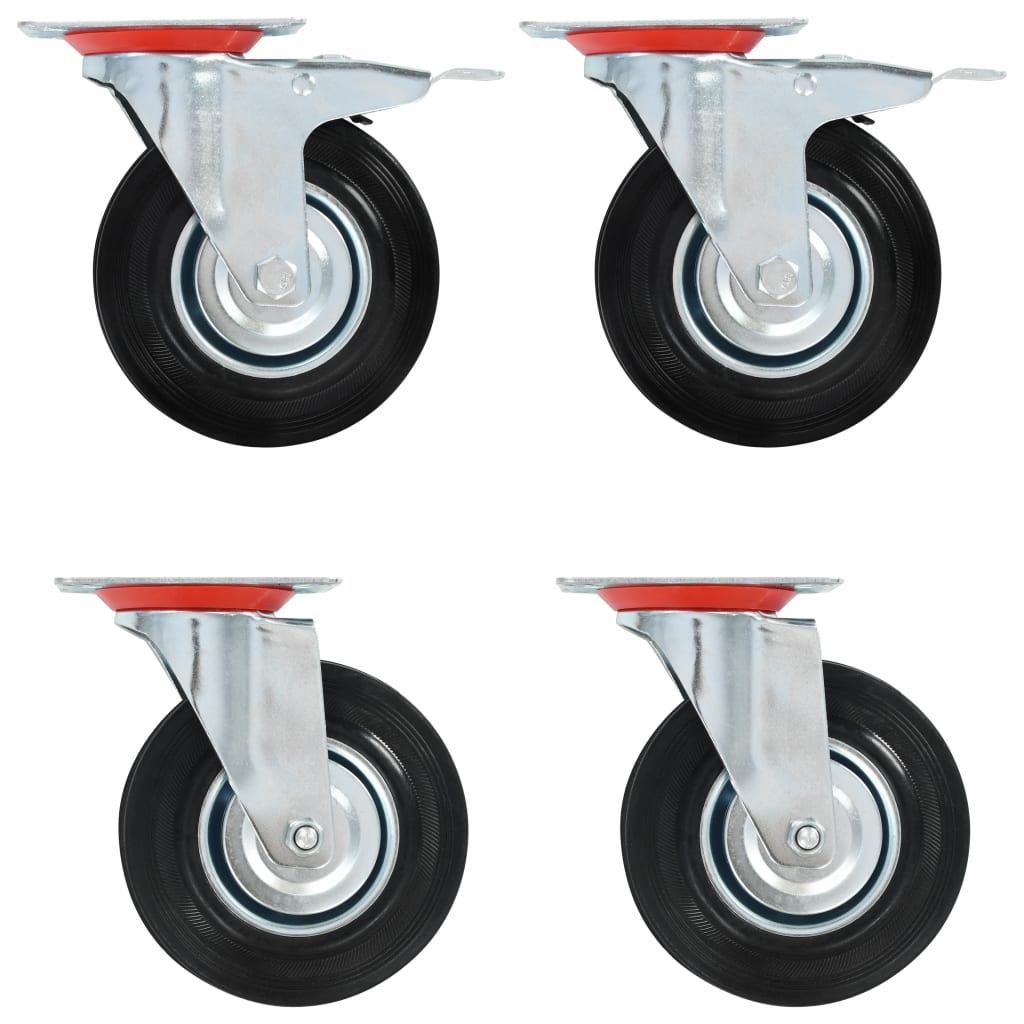 vidaXL Kółka skrętne, 4 szt., 125 mm