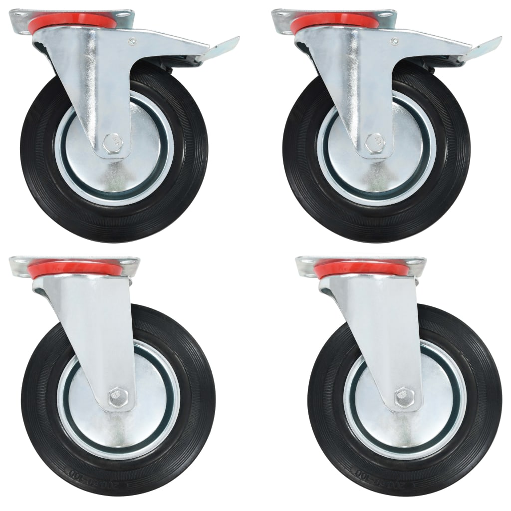 vidaXL Kółka skrętne, 4 szt., 200 mm