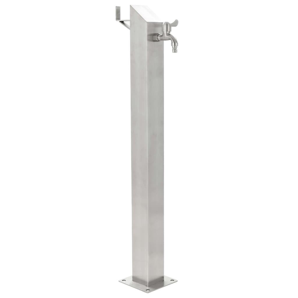 vidaXL Kran ogrodowy na słupku, stal nierdzewna, kwadratowy, 95 cm
