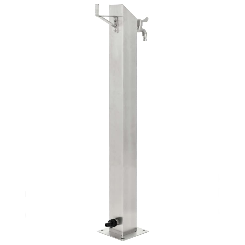 vidaXL Kran ogrodowy na słupku, stal nierdzewna, kwadratowy, 95 cm
