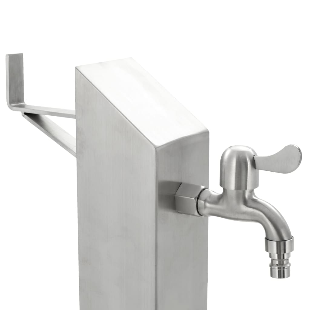 vidaXL Kran ogrodowy na słupku, stal nierdzewna, kwadratowy, 95 cm