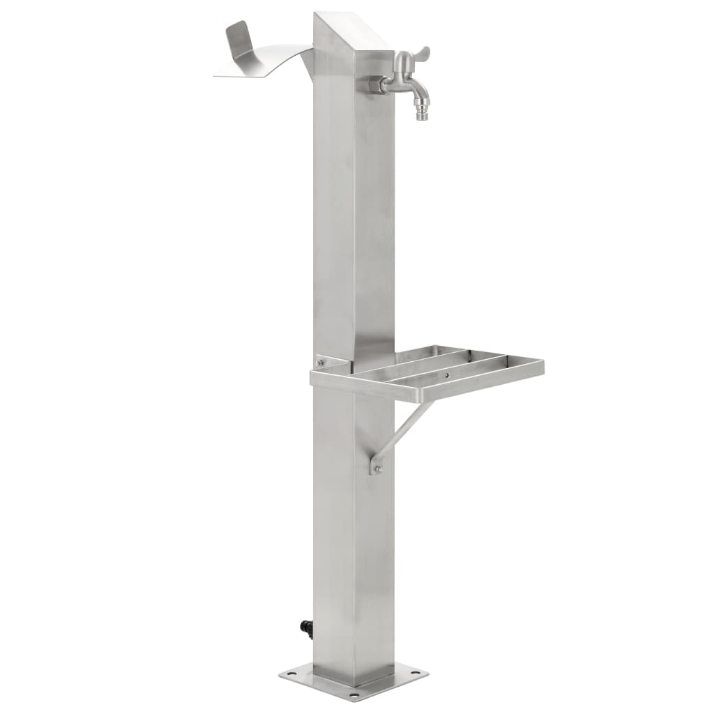 vidaXL Kran ogrodowy na słupku, stal nierdzewna, kwadratowy, 95 cm