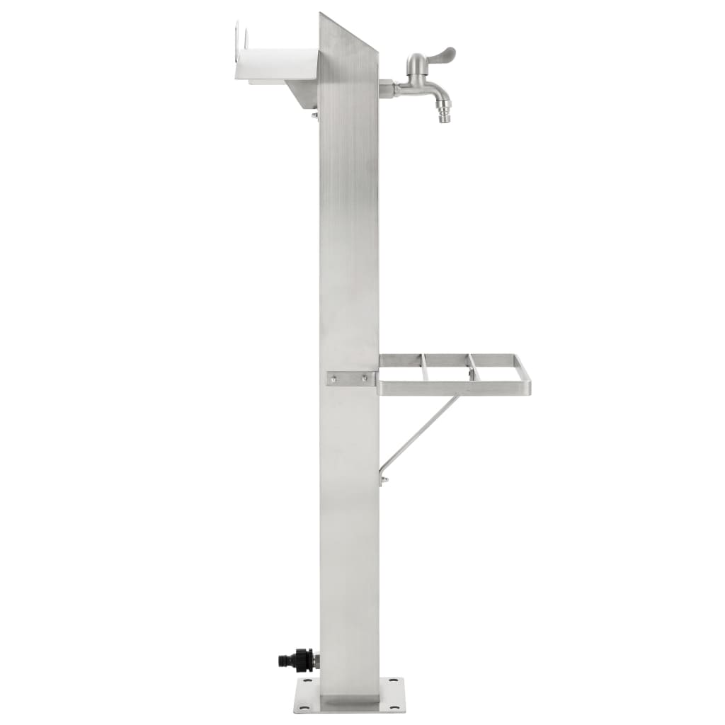 vidaXL Kran ogrodowy na słupku, stal nierdzewna, kwadratowy, 95 cm