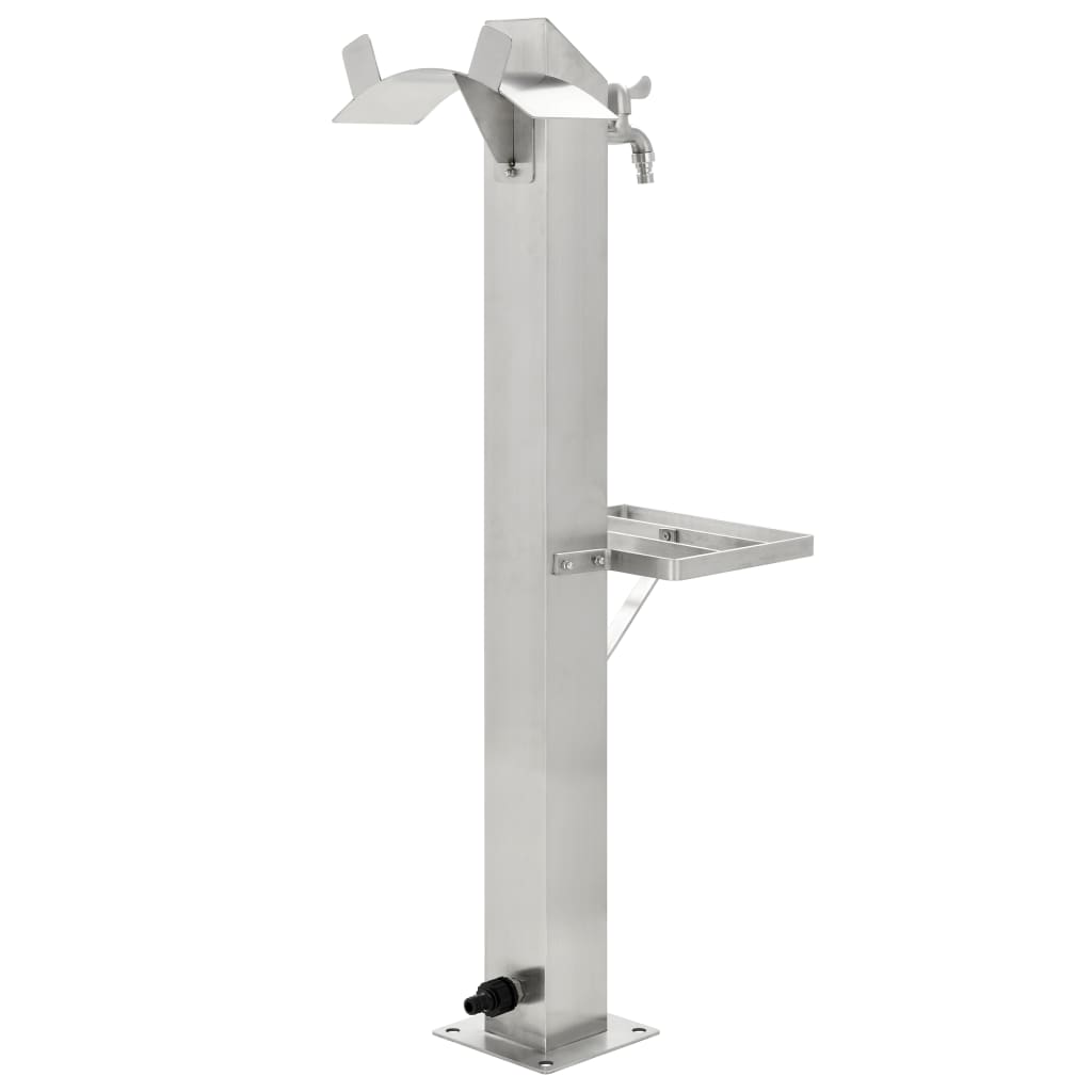 vidaXL Kran ogrodowy na słupku, stal nierdzewna, kwadratowy, 95 cm