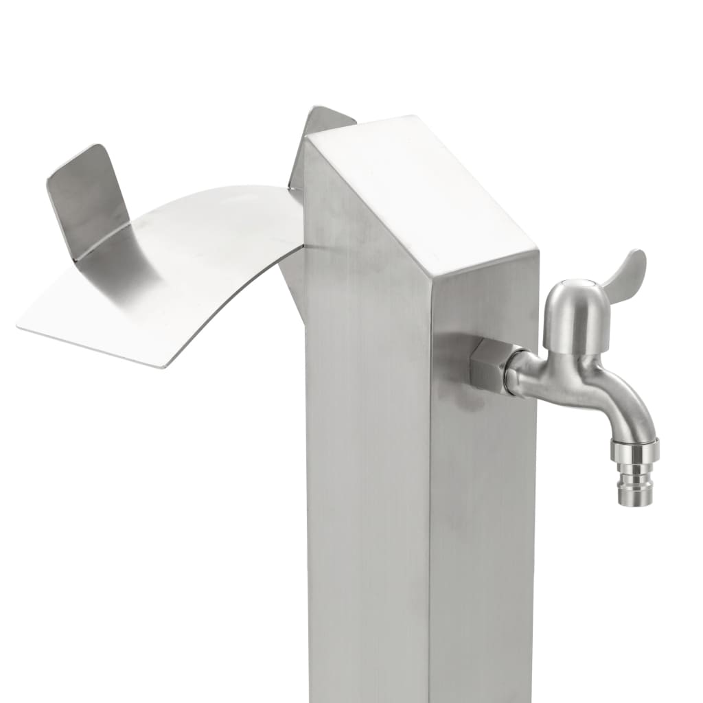 vidaXL Kran ogrodowy na słupku, stal nierdzewna, kwadratowy, 95 cm