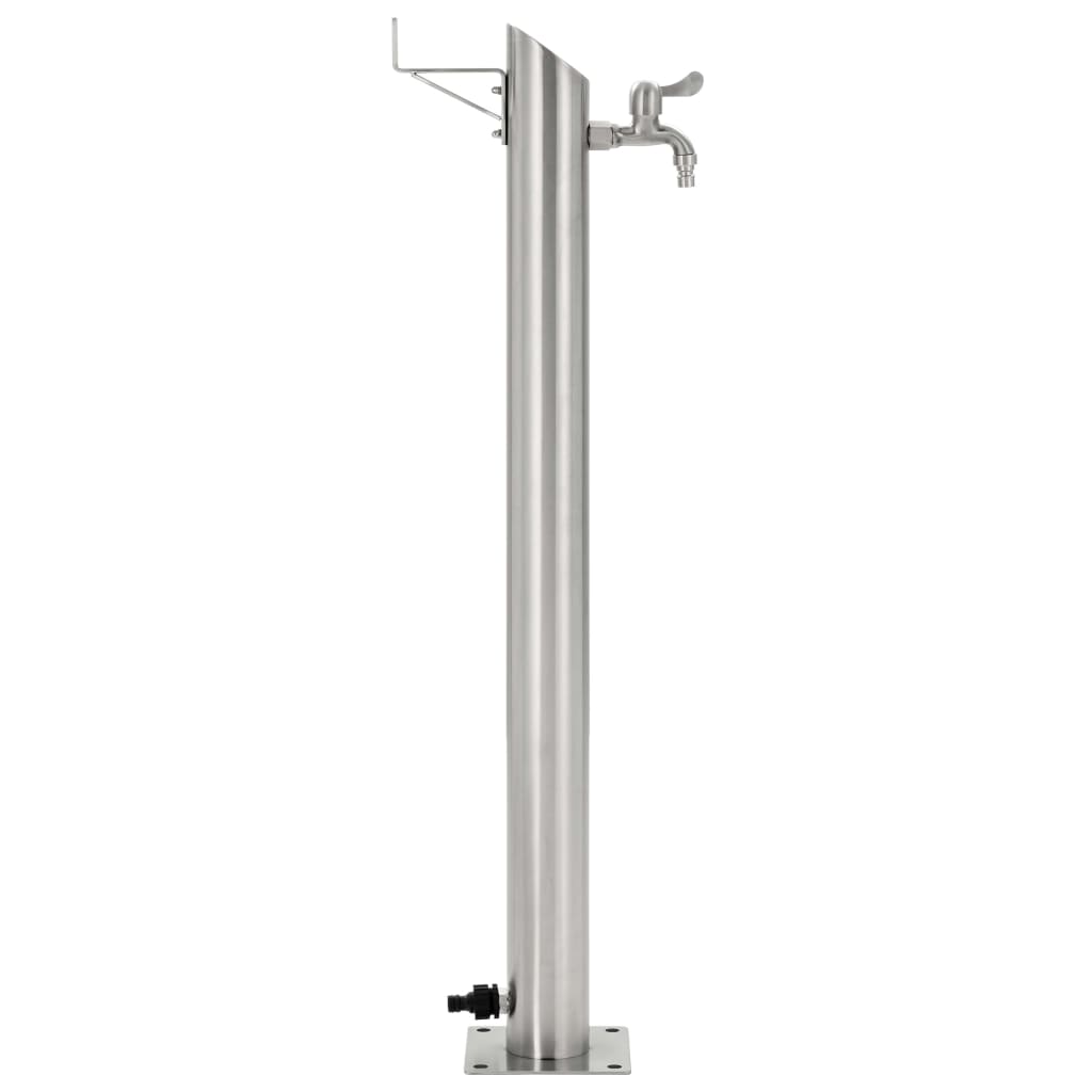 vidaXL Kran ogrodowy na słupku, stal nierdzewna, okrągły, 95 cm
