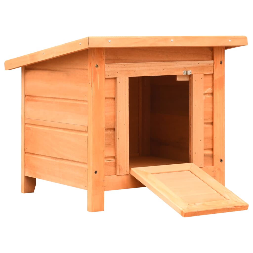 vidaXL Domek dla kota, lite drewno sosnowe i jodłowe, 50x46x43,5 cm