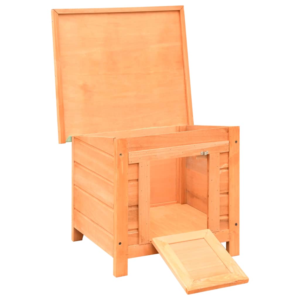 vidaXL Domek dla kota, lite drewno sosnowe i jodłowe, 50x46x43,5 cm