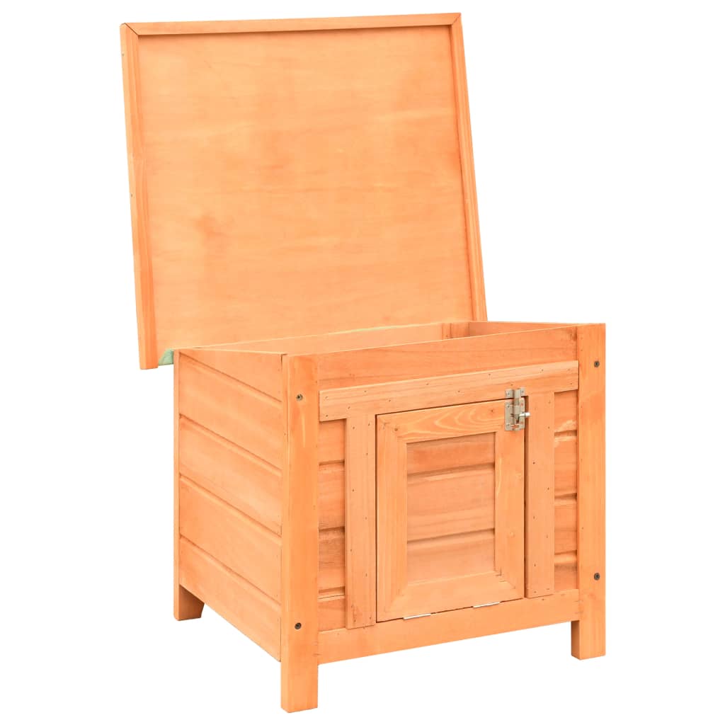 vidaXL Domek dla kota, lite drewno sosnowe i jodłowe, 50x46x43,5 cm