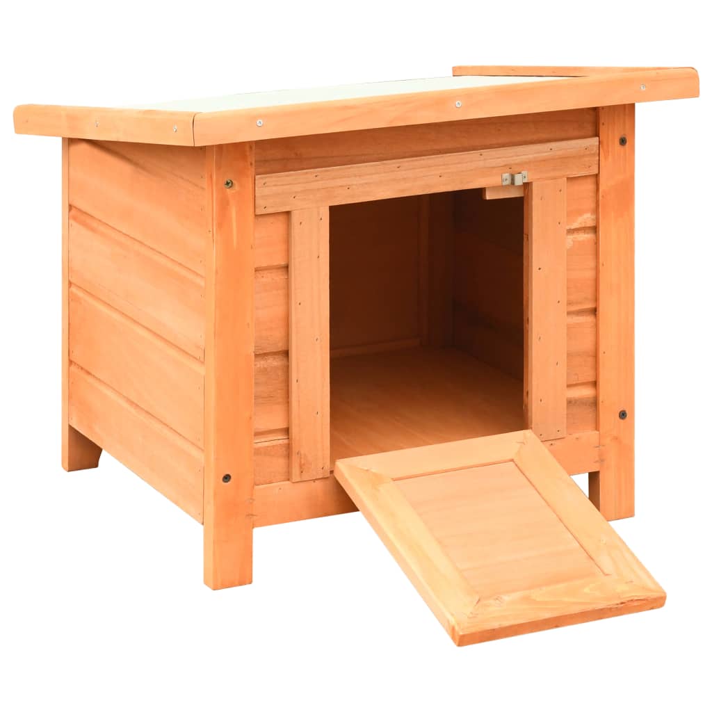 vidaXL Domek dla kota, lite drewno sosnowe i jodłowe, 50x46x43,5 cm