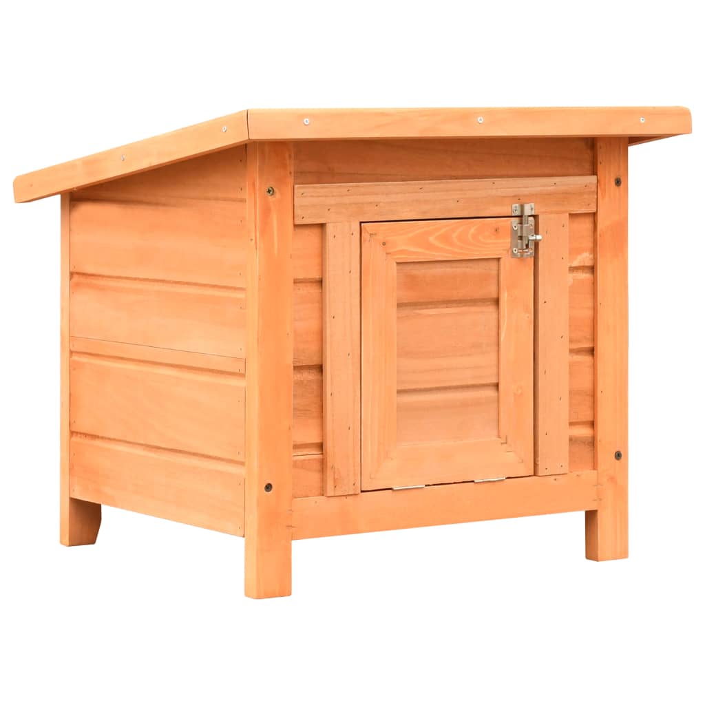 vidaXL Domek dla kota, lite drewno sosnowe i jodłowe, 50x46x43,5 cm