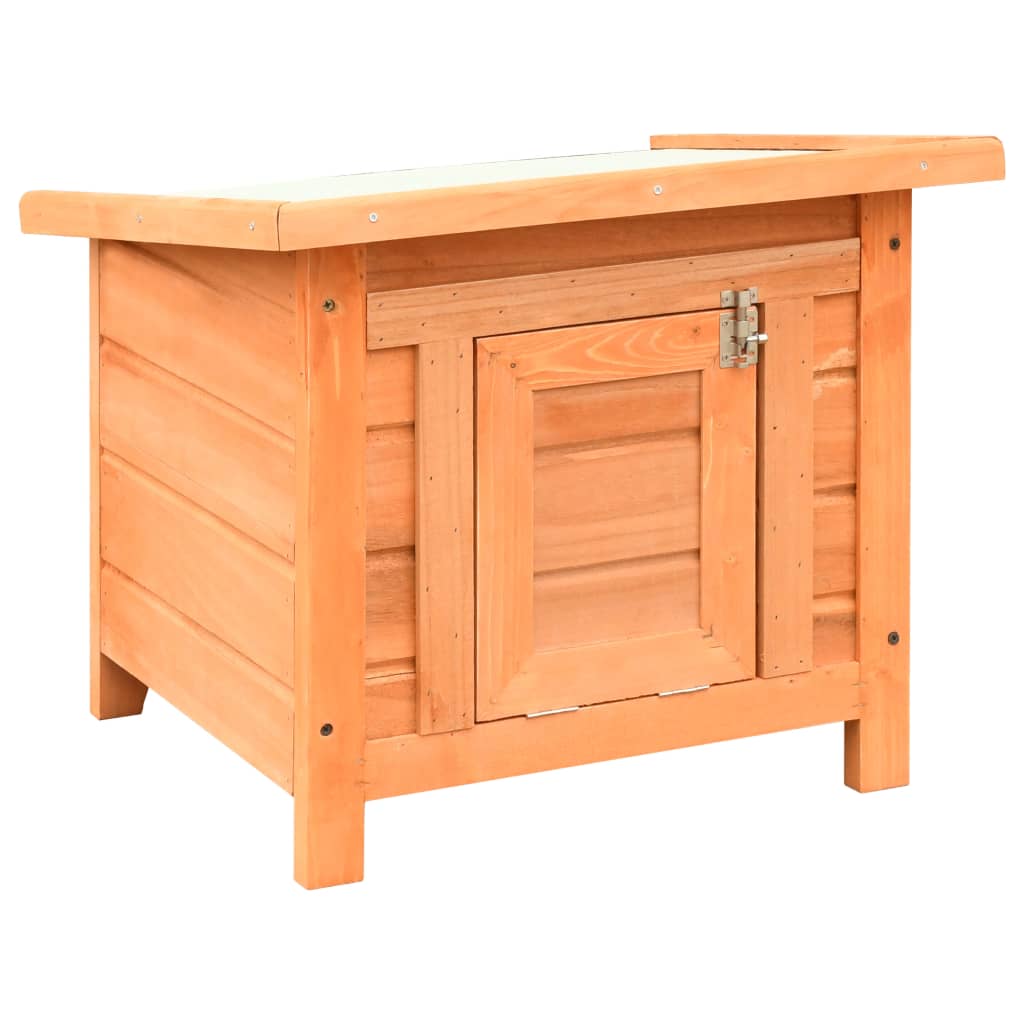 vidaXL Domek dla kota, lite drewno sosnowe i jodłowe, 50x46x43,5 cm