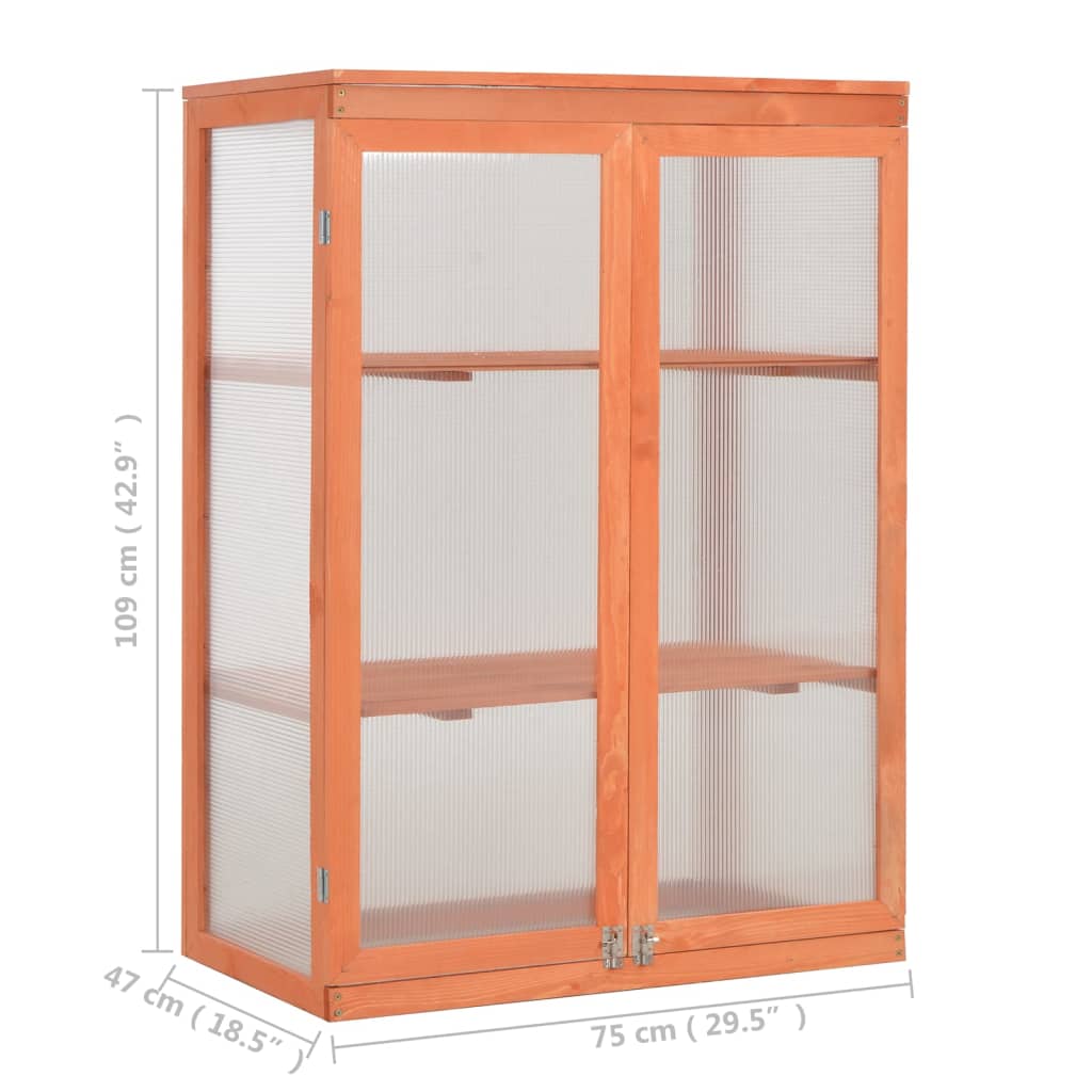 vidaXL Szafka na rośliny, szklarnia, drewniana, 75 x 47 x 109 cm