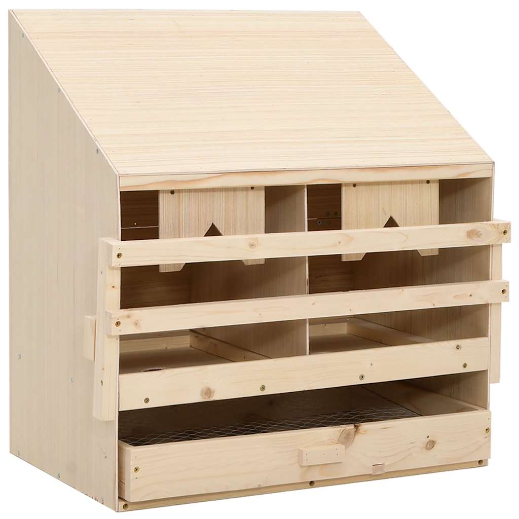 vidaXL Gniazdo dla kur, 2 przegrody, 63x40x65 cm, lite drewno sosnowe