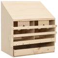 vidaXL Gniazdo dla kur, 2 przegrody, 63x40x65 cm, lite drewno sosnowe