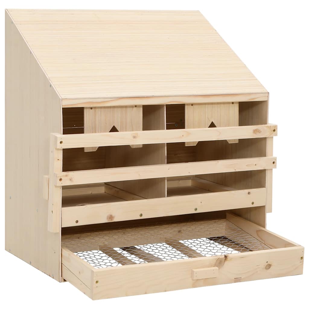 vidaXL Gniazdo dla kur, 2 przegrody, 63x40x65 cm, lite drewno sosnowe