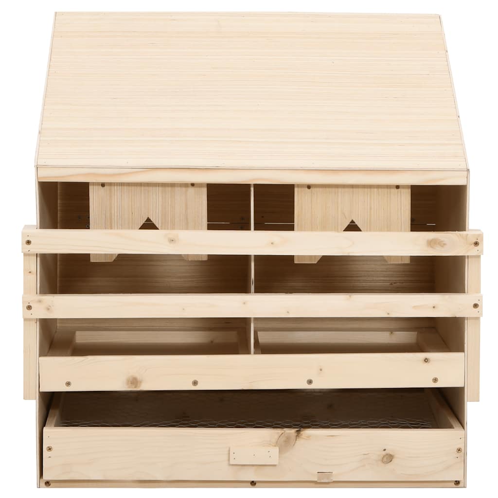vidaXL Gniazdo dla kur, 2 przegrody, 63x40x65 cm, lite drewno sosnowe