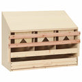 vidaXL Gniazdo dla kur, 3 przegrody, 72x33x54 cm, lite drewno sosnowe