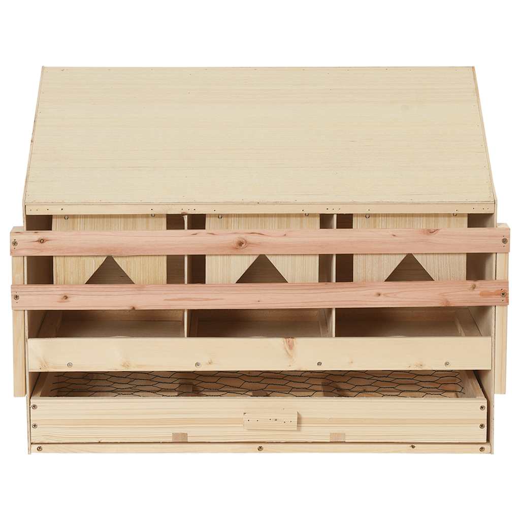 vidaXL Gniazdo dla kur, 3 przegrody, 72x33x54 cm, lite drewno sosnowe
