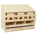 vidaXL Gniazdo dla kur, 3 przegrody, 93x40x65 cm, lite drewno sosnowe