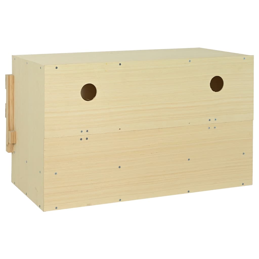 vidaXL Gniazdo dla kur, 3 przegrody, 96x40x45 cm, lite drewno sosnowe