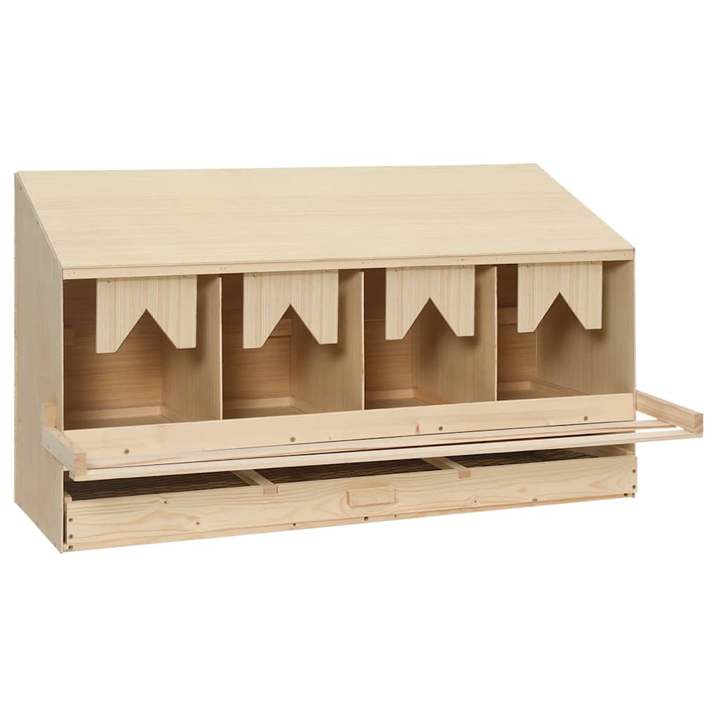 vidaXL Gniazdo dla kur, 4 przegrody, 106x40x59 cm, lite drewno sosnowe