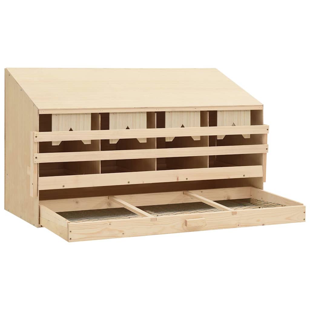 vidaXL Gniazdo dla kur, 4 przegrody, 106x40x59 cm, lite drewno sosnowe