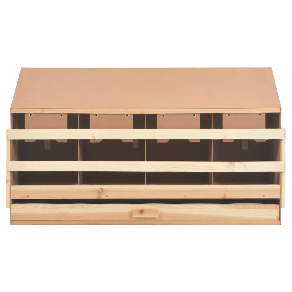 vidaXL Gniazdo dla kur, 4 przegrody, 106x40x59 cm, lite drewno sosnowe