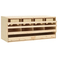 vidaXL Gniazdo dla kur, 4 przegrody, 106x40x45 cm, lite drewno sosnowe