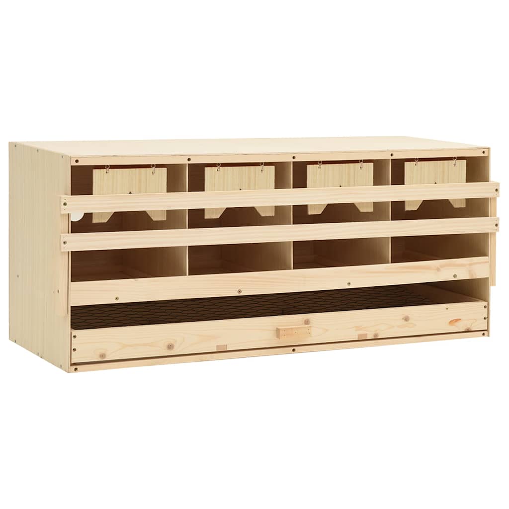vidaXL Gniazdo dla kur, 4 przegrody, 106x40x45 cm, lite drewno sosnowe
