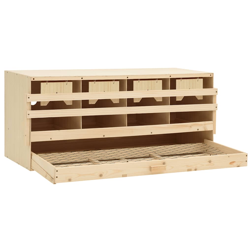 vidaXL Gniazdo dla kur, 4 przegrody, 106x40x45 cm, lite drewno sosnowe