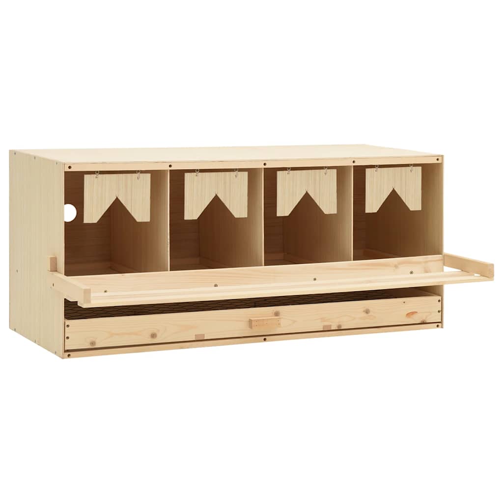 vidaXL Gniazdo dla kur, 4 przegrody, 106x40x45 cm, lite drewno sosnowe