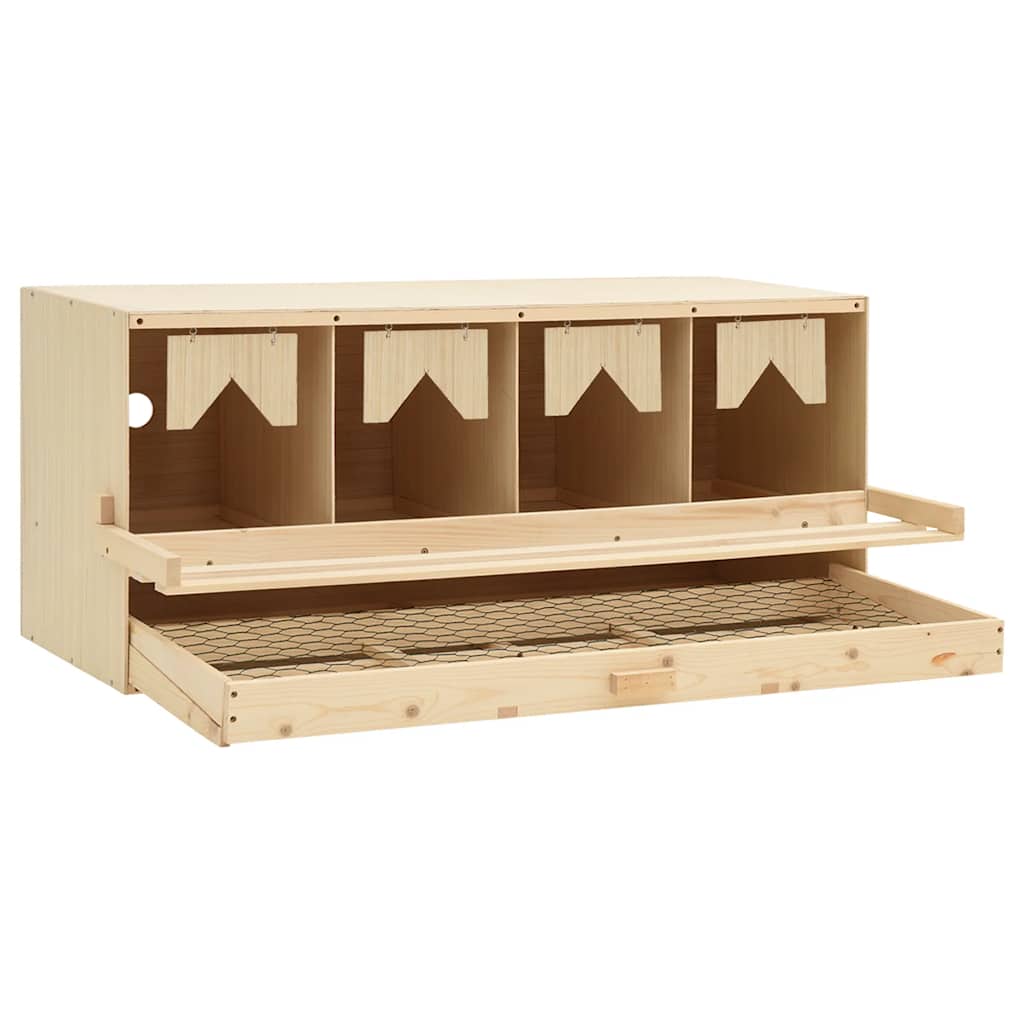 vidaXL Gniazdo dla kur, 4 przegrody, 106x40x45 cm, lite drewno sosnowe