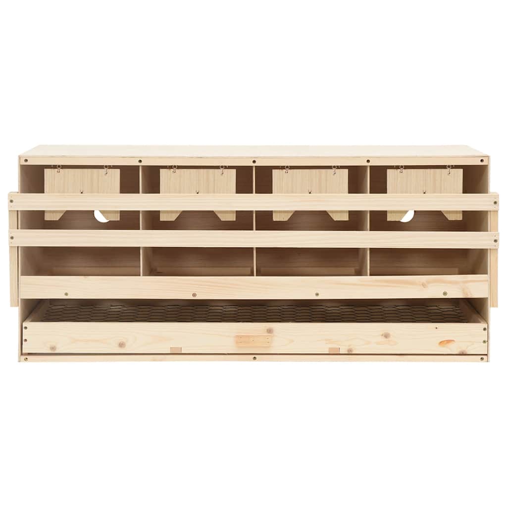 vidaXL Gniazdo dla kur, 4 przegrody, 106x40x45 cm, lite drewno sosnowe