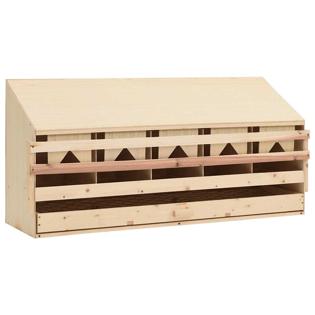 vidaXL Gniazdo dla kur, 5 przegród, 117x33x54 cm, lite drewno sosnowe