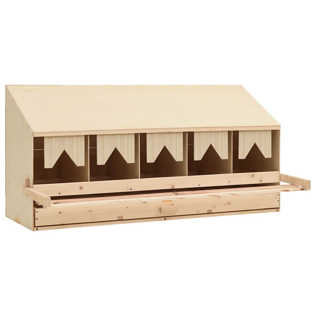 vidaXL Gniazdo dla kur, 5 przegród, 117x33x54 cm, lite drewno sosnowe