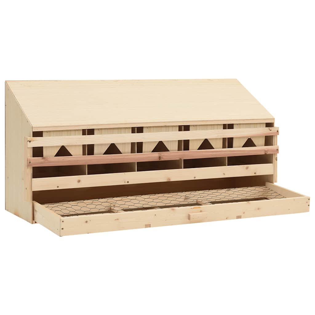 vidaXL Gniazdo dla kur, 5 przegród, 117x33x54 cm, lite drewno sosnowe