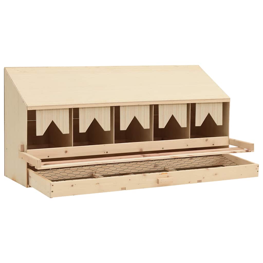 vidaXL Gniazdo dla kur, 5 przegród, 117x33x54 cm, lite drewno sosnowe