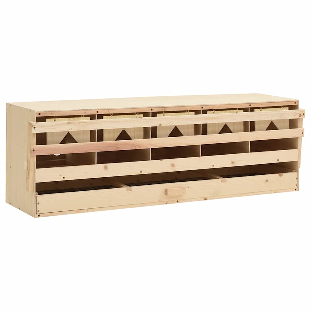 vidaXL Gniazdo dla kur, 5 przegród, 117x33x38 cm, lite drewno sosnowe