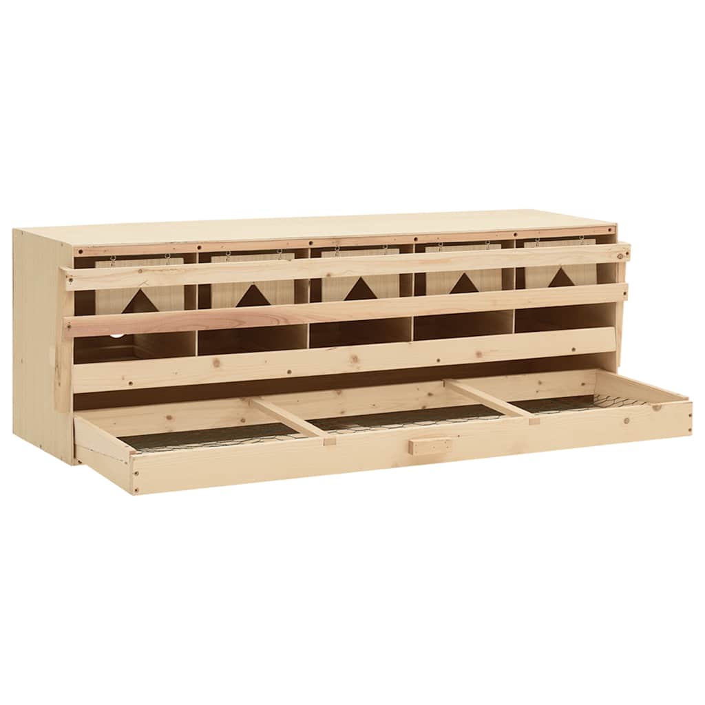 vidaXL Gniazdo dla kur, 5 przegród, 117x33x38 cm, lite drewno sosnowe