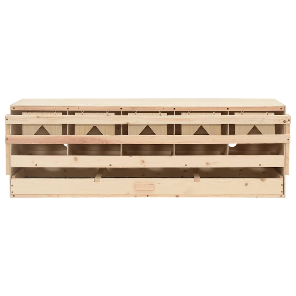 vidaXL Gniazdo dla kur, 5 przegród, 117x33x38 cm, lite drewno sosnowe