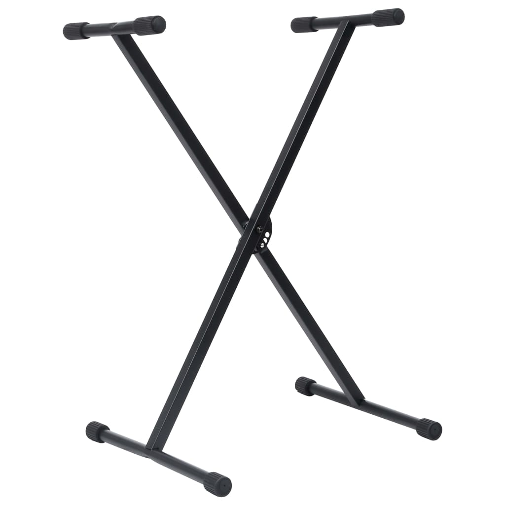 vidaXL Statyw pod keyboard ze stołkiem, czarny
