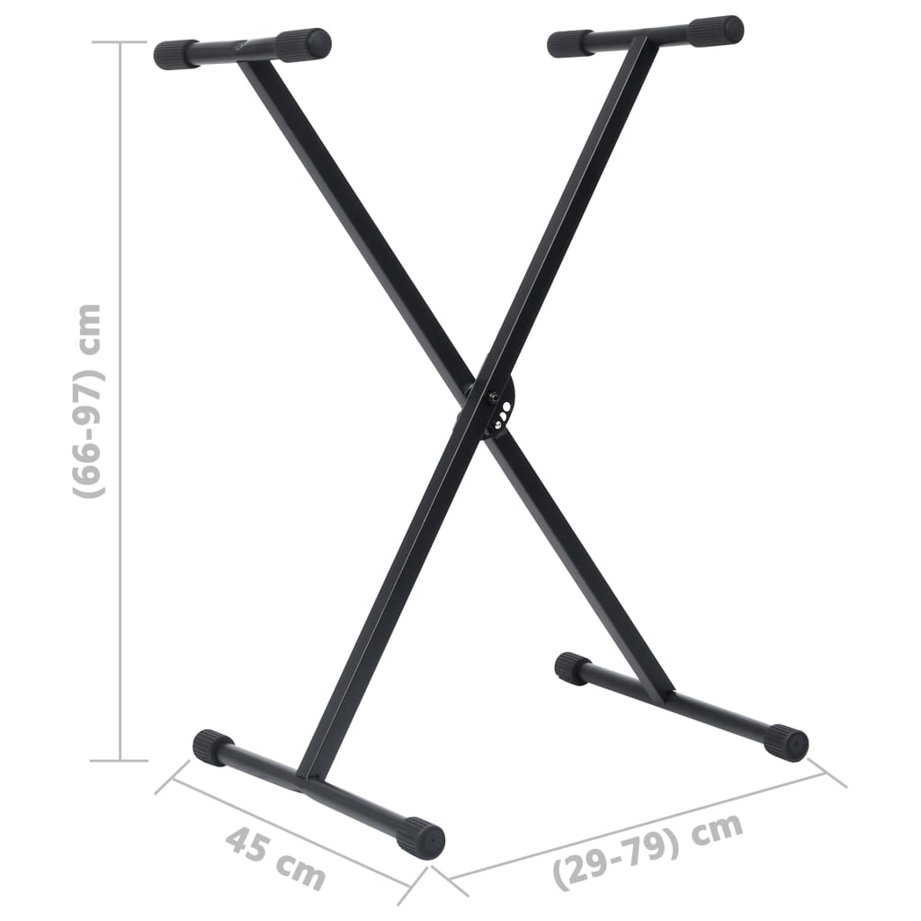 vidaXL Statyw pod keyboard ze stołkiem, czarny