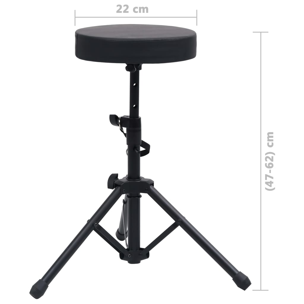 vidaXL Statyw pod keyboard ze stołkiem, czarny